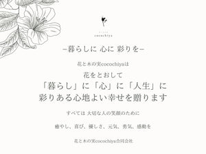 「花と木の実cocochiya合同会社」の想いを「経営理念」に。まとめ中です♪