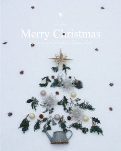 クリスマスツリー＆クリスマスリースをプリザーブドフラワー＆ドライフラワーで作ってみた♪ホワイトクリスマスな長野県小布施町♪