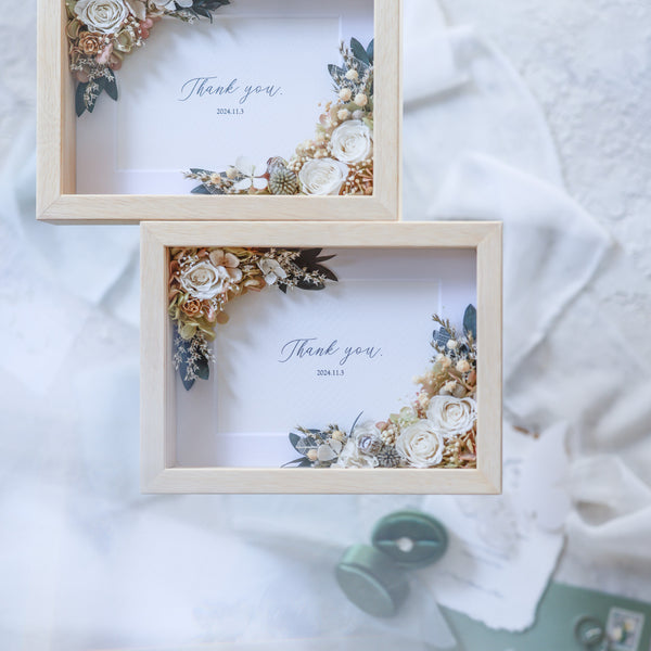 天然木フラワーフォトフレームL判・bouquet　