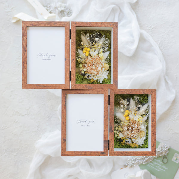 フラワーフォトフレーム 二つ折りM | natural