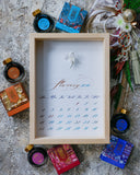 【おしゃれに♪花とカリグラフィーを楽しむ♪月カレンダー作り】月1レッスン×6回コース/モダンカリグラフィー,フローリッシュ