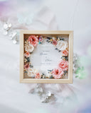 ナチュラルフラワーリース・天然木フォトフレーム/２０×２０