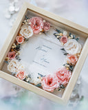 ナチュラルフラワーリース・天然木フォトフレーム/２０×２０