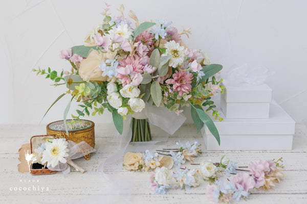 ブーケ & ブートニア／アーティフィシャルフラワー 結婚式 – 花と