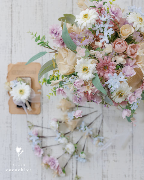 ブーケ & ブートニア／アーティフィシャルフラワー 結婚式 – 花と