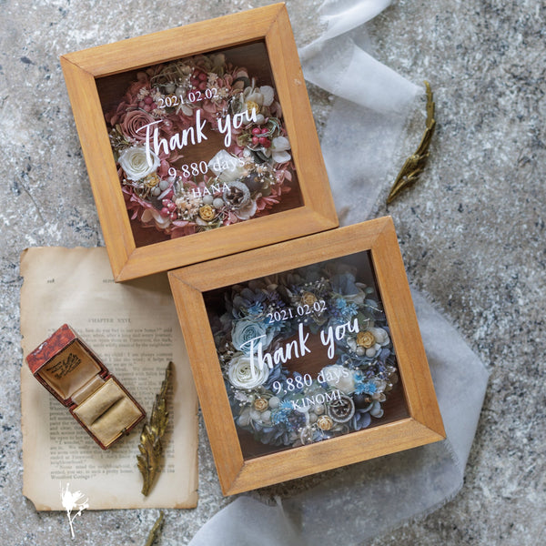 【お早め発送品】フラワーリース・ウッドボックス M