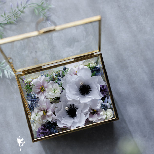 【お早め発送品】アンティークガラス・リングピロー/アネモネ